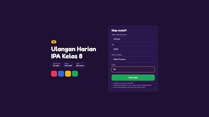 Aplikasi Ujian Online CBT ala Kuis: Nilai Otomatis, Acak Soal, Analisis Butir (Google Apps Script)