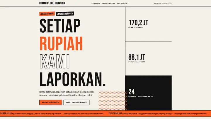 Website Donasi & Galang Dana Transparan: Kode Unik Transfer, Verifikasi, Laporan Penyaluran Terbuka (Google Apps Script)